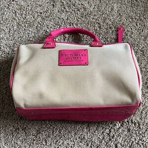 Victoria's Secret Pink and Cream Travel Bag